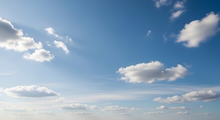 Obraz premium Fluffy Cloudscape Across Bright Cyan Sky – Minimal Realistic Nature Background.