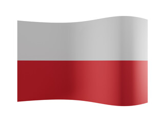 Obraz premium A realistic waving Polish flag isolated on a transparent background 3D rendering