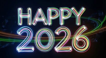 Elegant gold numerals "2026" displayed on a dark background with decorative borders.