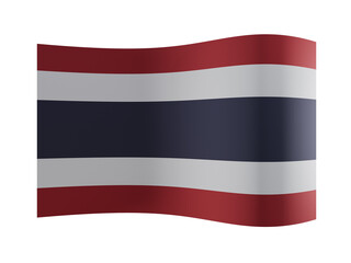 Obraz premium Waving Flag of Thailand isolated on a transparent background 3D rendering
