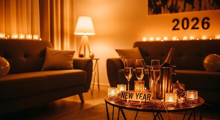 Elegant gold numerals "2026" displayed on a dark background with decorative borders.