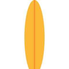 Orange Surfboard Isolated On Transparent Background For Summer Beach Sports and Ocean Activities