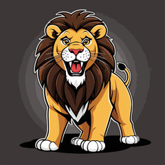 cute cartoon lion vector image