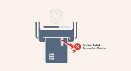 Payment Failure Illustration - Declined Transaction at ATM with Card.