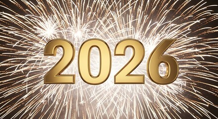 Elegant gold numerals "2026" displayed on a dark background with decorative borders.