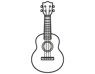 Naklejka premium Simple black and white outline of a stringed musical instrument