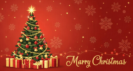 christmas card with christmas tree