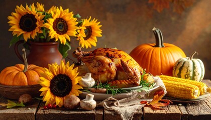 Thanksgiving Feast - A Celebration of Autumns Bounty and Harvest.