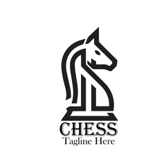 Chess logo vector icon illustration template design