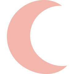 Pale Pink Crescent Moon Isolated on White Background Simple Celestial Graphic Element