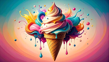 Whimsical ice cream cone