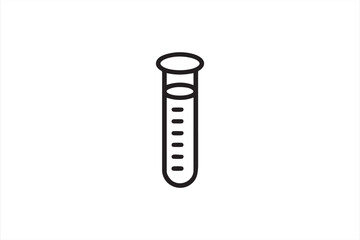 Simple science icon showing test tube for research and medical innovation themes