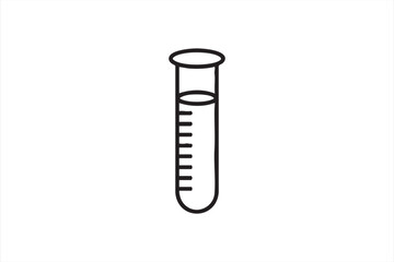 Outline graphic of test tube for chemistry, biology, and education projects