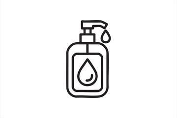 Minimal vector illustration of soap dispenser for health and hygiene design use