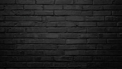 Darkened brick wall texture presents a rough and aged surface, featuring a repeating pattern of rectangular shapes in a monochrome palette, suitable for various design projects seeking a textured...