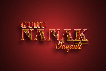Guru Nanak Jayanti Text  3d Style