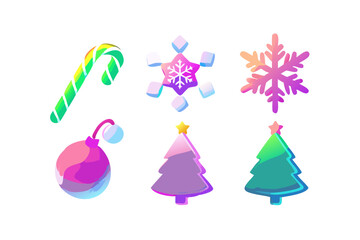 Colorful christmas decorations for festive season