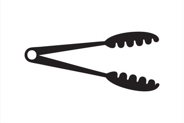 Minimal vector illustration of food tongs representing culinary utensil and kitchen use