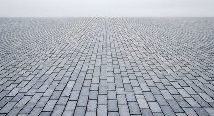 sidewalk block or the pattern of stone block paving. Empty floor in perspective view