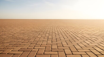 sidewalk block or the pattern of stone block paving. Empty floor in perspective view