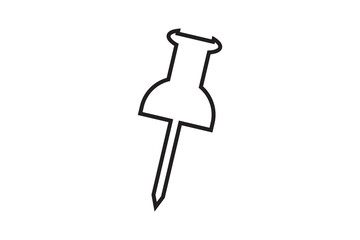 black push pin icon. push pin isolated icon on white background.