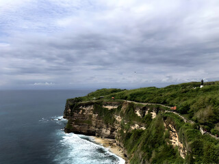 Ocean Cliff View with Scenic Coastal Path and Green Landscape