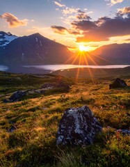 Majestic Mountain Sunrise - A Breathtaking Landscape of Natural Beauty.