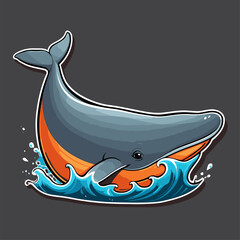 cute whale vector image