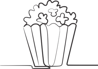 Popcorn snack in cup food treat