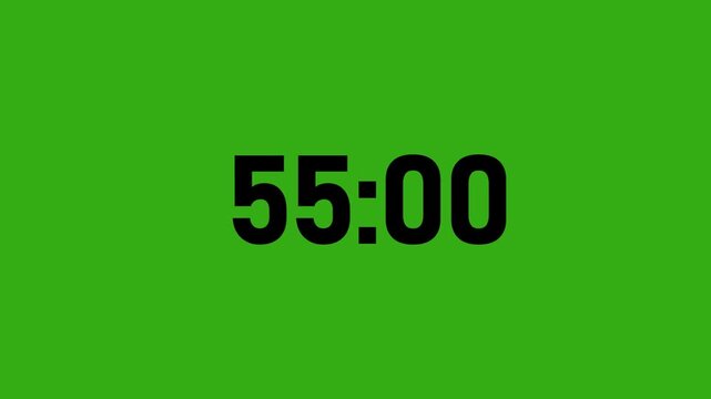 Animated Digital one hours countdown timer in one minute 1 hour countdown.