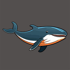 cute whale vector image