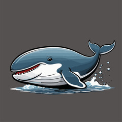 cute whale vector image
