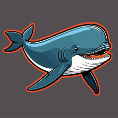 cute whale vector image