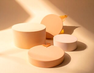 Minimalist Still Life with Geometric Shapes and Warm Lighting.