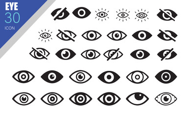 Eye icon set. Hide and show password icons. Eyes open and closed vector illustration eps 10