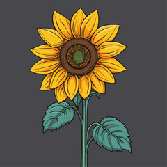 vector image of a graceful sunflower