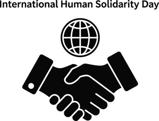 International Human Solidarity Day logo with handshake and globe icon