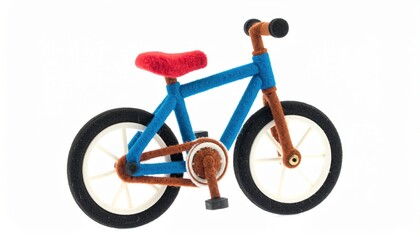 A colorful toy bicycle sits stationary, ready for imaginary adventures and fun.