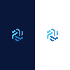 abstract modern hexagon logo vector