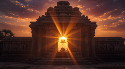 sunset in the Temple of Light
