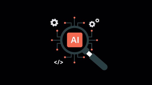 Artificial Intelligence Research and AI Analysis Concept Animation Video - Transparent