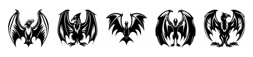 Obraz premium Pterodactyl creature with outstretched wings and a prehistoric vibe rendered in a dark detailed aesthetic against a contrasting backdrop