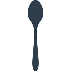 Dark Blue Silhouette of a Spoon on a White Background Ideal for Kitchen and Culinary Themes