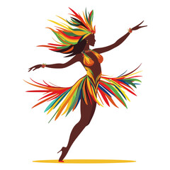 Obraz premium Rio Carnival, South America, festival, celebration, dance, costume, vector, transparent background