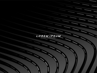 Abstract futuristic dark black background with wave design. Realistic 3d wallpaper with luxurious flowing lines. Perfect background for posters, websites, brochures, banners, applications, etc.