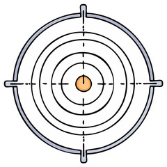 Cartoon Target Icon Centered on White Background, Symbolizing Focus and Precision