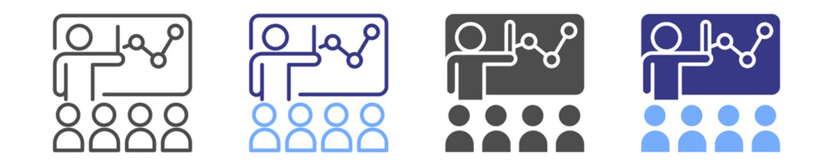 training icon set multiple style