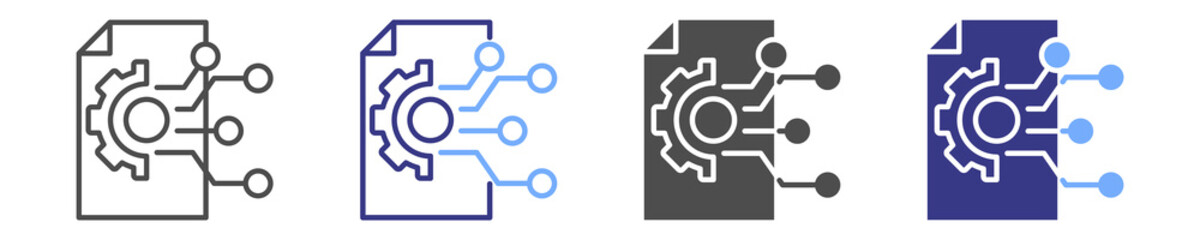 digital transformation icon set multiple style