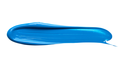textured abstract blue paint stroke isolated on transparent background, png