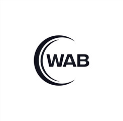 WAB set ,WAB logo. W A B design. White WAB letter. WAB, W A B letter logo design. Initial letter WAB letter logo set, linked circle uppercase monogram logo. W A B letter logo vector design.
